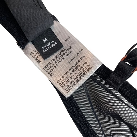 INC Intimates Underwire Lace Bra & Lace Trim Mesh Brief Underwear Black Medium - Picture 7 of 13